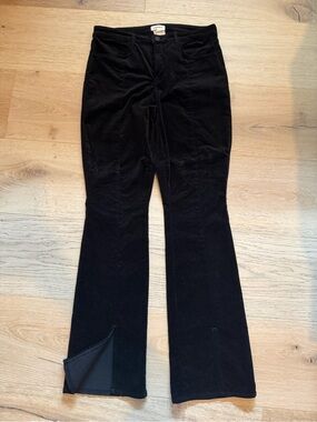 L'AGENCE Black Velvet Boot-Cut Flare Pants